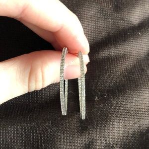 Sterling silver Swarovski Crystal hoops